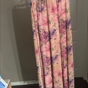 Floral Pink and Purple Maxi Skirt